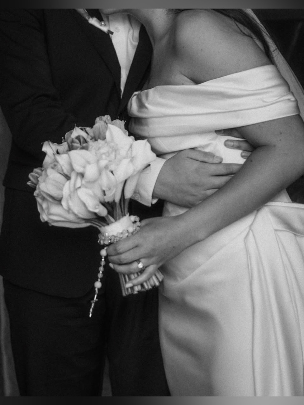 Jenny Yoo Aurora Satin Off-The-Shoulder Wedding Gown with Detachable Skirt